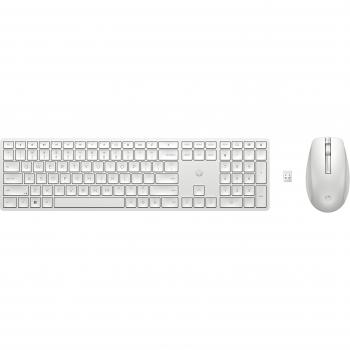 HP Combo de teclado y ratón inalámbricos 650 - 4R016AA, inalámbrico, diseño ergonómico, teclas silenciosas, conexión USB, compatible con Windows