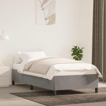 Estructura de cama de terciopelo gris claro 90x200 cm Vidaxl