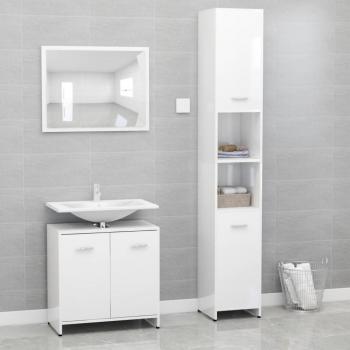 Conjunto de muebles de baño 3 piezas en blanco pulido