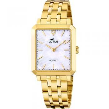 Reloj de Mujer Lotus 18982/1 Square Series Acero Inoxidable Dorado Analógico