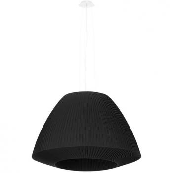 Lámpara de Techo Bella 60 Negra E27 Vidrio Acero Tela Colgante 3 Bombillas 138cm LEDBOX