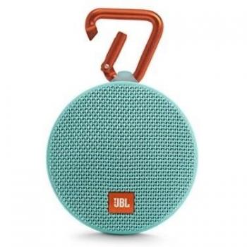 JBL Clip 2 - Altavoz Bluetooth Portátil Resistencia al Agua con Batería Recargable, Sistema Manos Libres y Cable de Audio DE 3,5 mm Integrado - Turquesa