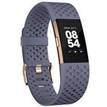 Fitbit Charge 2 Pulsera de Actividad física y Ritmo cardiaco, Blue/Grey, S