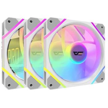 Kit de Ventiladores ARGB PWM darkFlash DM12 PRO 3 en 1, 120 mm, Blanco
