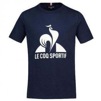 Le Coq Sportif Camiseta De Niño Modelo Essentials, manga corta, color azul marino con blanco, talla 14 años, unisex