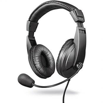 Trust Quasar - Auriculares con micrófono para PC, Color Negro
