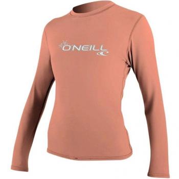 Camiseta O'Neill Wms Basic Skins L/S Sun Shirt manga larga naranja oscuro mujer - M