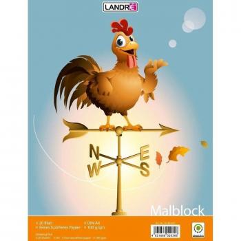 Landre 100050212 Malblock, formato A4, 20 hojas de 70 g/m² muy bien, la escritura libre de madera de papel 10-er Theme Pack: veleta