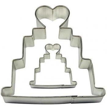 PME Cortadores para Pasteles y Galletas en Forma de Pastel de Bodas, Tamaños Grande y Pequeño, Juego de 2