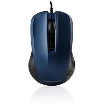 Ratón óptico ambidextro con cable Modecom M9.1 negro-azul 1600 dpi