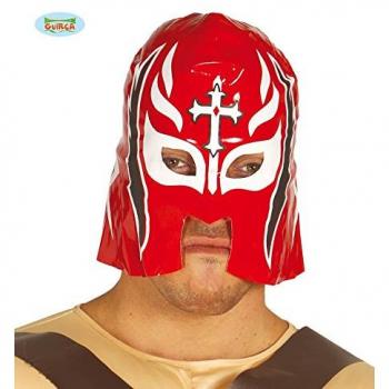 Disfrazzes - Máscara de lucha libre blanca con cruz
