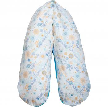 Flexofill 2008-1-580 - Almohada para lactancia con funda incluida - XL - 190 x 40 cm - Nubecitas turquesa