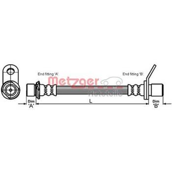Latiguillo de freno flexible Metzger para Toyota Avensis T22, lado derecho