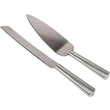 Pala de tarta Zilverstad Smooth lacada en plata con cuchillo para servir pastel