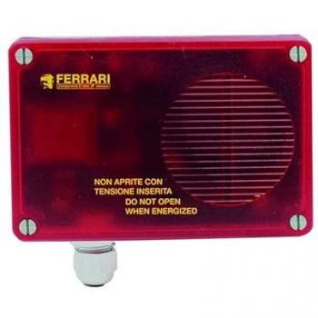 FERRARI SRL Sirena Intermitente 220V - Sirena intermitente de 220 voltios, diseñada para alertas sonoras y visuales en sistemas de seguridad y alarmas