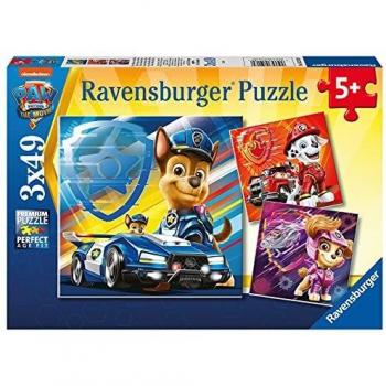 Ravensburger Puzzle, Paw Patrol Movie, Puzzle 3x49 Piezas, Puzzles para Niños, Edad Recomendada 5+, Rompecabeza de Calidad
