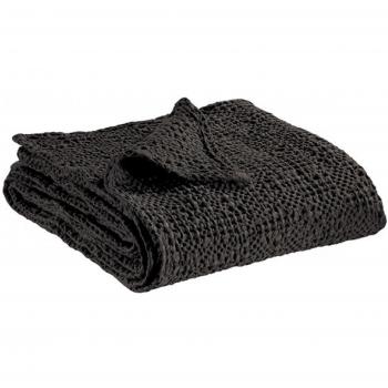 Cubrecama de algodón stonewashed Vivaraise Tana 180 x 260 cm carbón