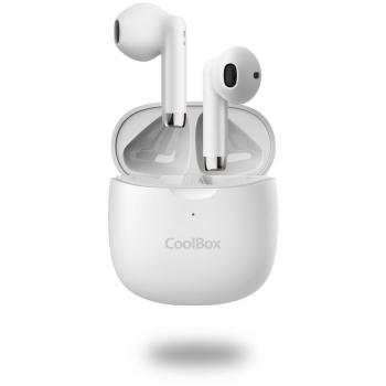 CoolBox TWS-01 Auriculares Bluetooth con Micrófono Manos Libres True Wireless Stereo (TWS) Dentro de Oído Blanco
