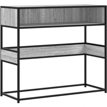 Mesa Consola Gris Sonoma 90x35x80 cm de Madera de Ingeniería