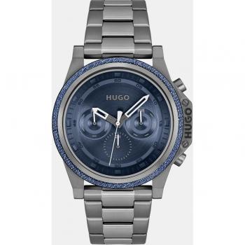 Hugo Reloj de hombre Brave 1530350 multifunción de acero gris