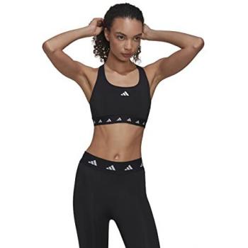 Sujetador deportivo Adidas Powerreact medium-support Techfit mujer negro