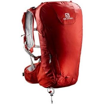Salomon Mochila ligera de senderismo 30 l, peak 30, rojo y gris oscuro