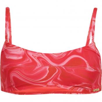 Superdry Women's Sustainable Pink Marble Print Bralette Bikini Top (L)