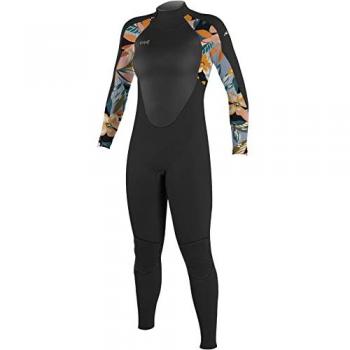 O'Neill Epic 5/4mm Wetsuit de Neopreno para Mujer con Manga Larga y Cremallera en la Espalda - Color Negro/Demiflor, Talla US 10