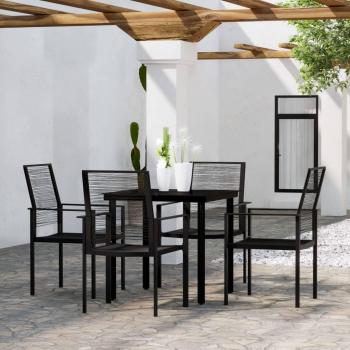 vidaXL 5-Piece Black Garden Dining Set