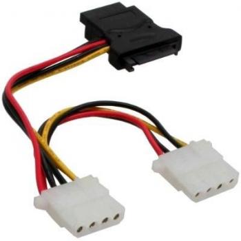 Cable Adaptador SATA a 3 Molex 0,15m Multicolor