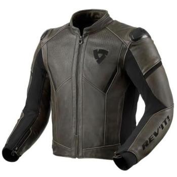 Chaqueta de Moto REV'IT! Parallax Negra y Verde, cuero, talla 46