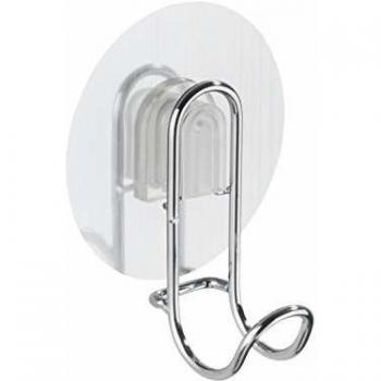 WENKO Static-Loc percha Osimo - fijar sin taladrar, Acero, 8 x 10 x 4.5 cm, Cromo