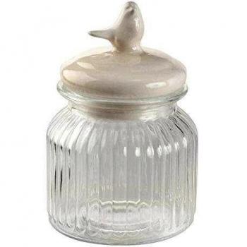 Bote de cristal bird 600ml 600ml blanco