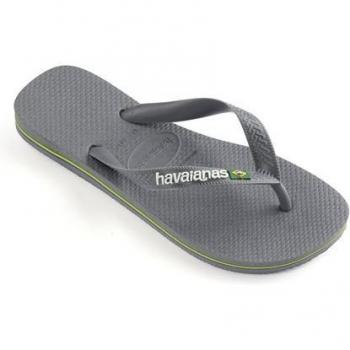 Havaianas Brazil Logo Flip Flops - Steel Grey - UK 11-12 (EU 45/46)