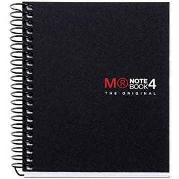 Cuaderno A7 Miquelrius Negro Cuadrícula 100 Hojas Microperforado Tapa Blanda