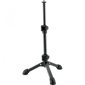 K&M 23150 Tabletop Microphone Stand, Adjustable Height 9.05 to 16.92 inches, Black Finish