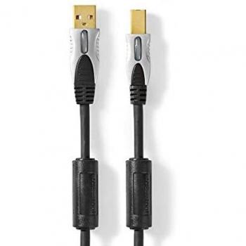 Cable USB 2.0 A Macho a B Macho de 5,0 m en Antracita