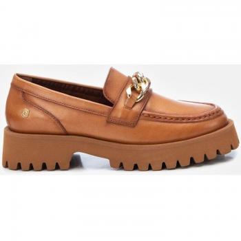Mocasines de mujer de piel y suela de goma