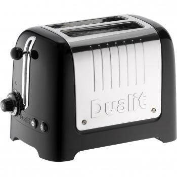 Dualit - 26205 2 slot lite tostadora en negro acabado brillante