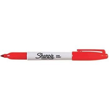 Lot de 12 Marqueur permanent pointe ogive Sharpie fine Rouge de Papermate S0185131