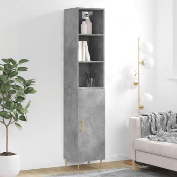 Armario de hormigón gris 34,5x34x180 cm madera multicapa vidaXL