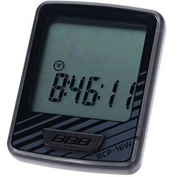 Ordenador de Ciclismo Inalámbrico BCP-16W con 12 Funciones en Negro y Gris
