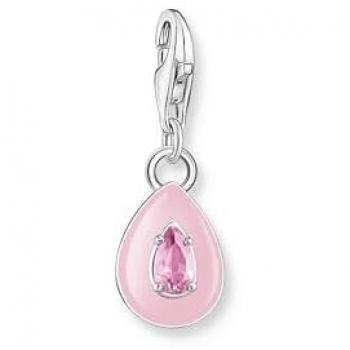 Colgante Charm Mujer Rosa Gota de Plata 925 con Emaille y Zirconia Thomas Sabo 2028-041-9