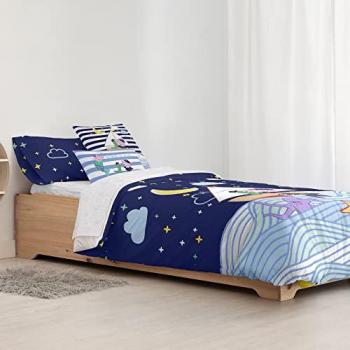 Funda Nórdica con Botones 100% Algodón Orgánico Sea de Peppa Pig, 175 hilos, dimensiones 180 x 220 cm