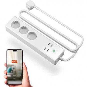 NK Enchufe Inteligente AC100 - 230V 50/60Hz, Interruptor WiFi 2.4GHz, Material ABS + PC, Compatibilidad Alexa/Google Home, App Smart Life,