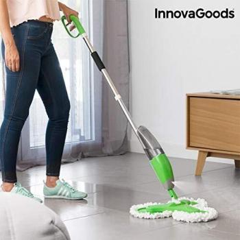 InnovaGoods Mopa Triple con Pulverizador, Blanco y Verde, Unitalla