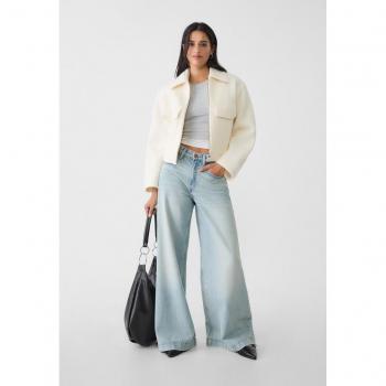 Stradivarius D71 Wide-leg Flared Jeans Blue Denim Size 4 and Size 8