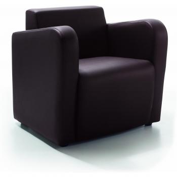 duehome Sillon Fijo, Sillon, Butaca Fija para Salon, Comedor, Acabado en Simil Piel Color Marron, Modelo Liberty, Medidas: 70 cm