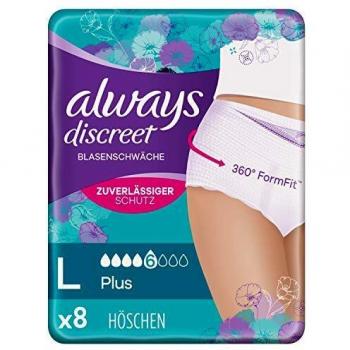 Always Discreet Braguitas Absorbentes Plus Talla L
