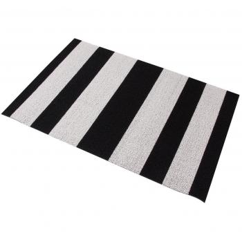 Chilewich Bold Stripe Polyester/Vinyl Door Mat 18 x 28 Black/White